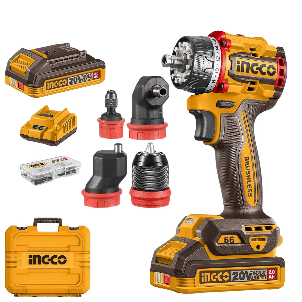 Cordless multi-head drill driver