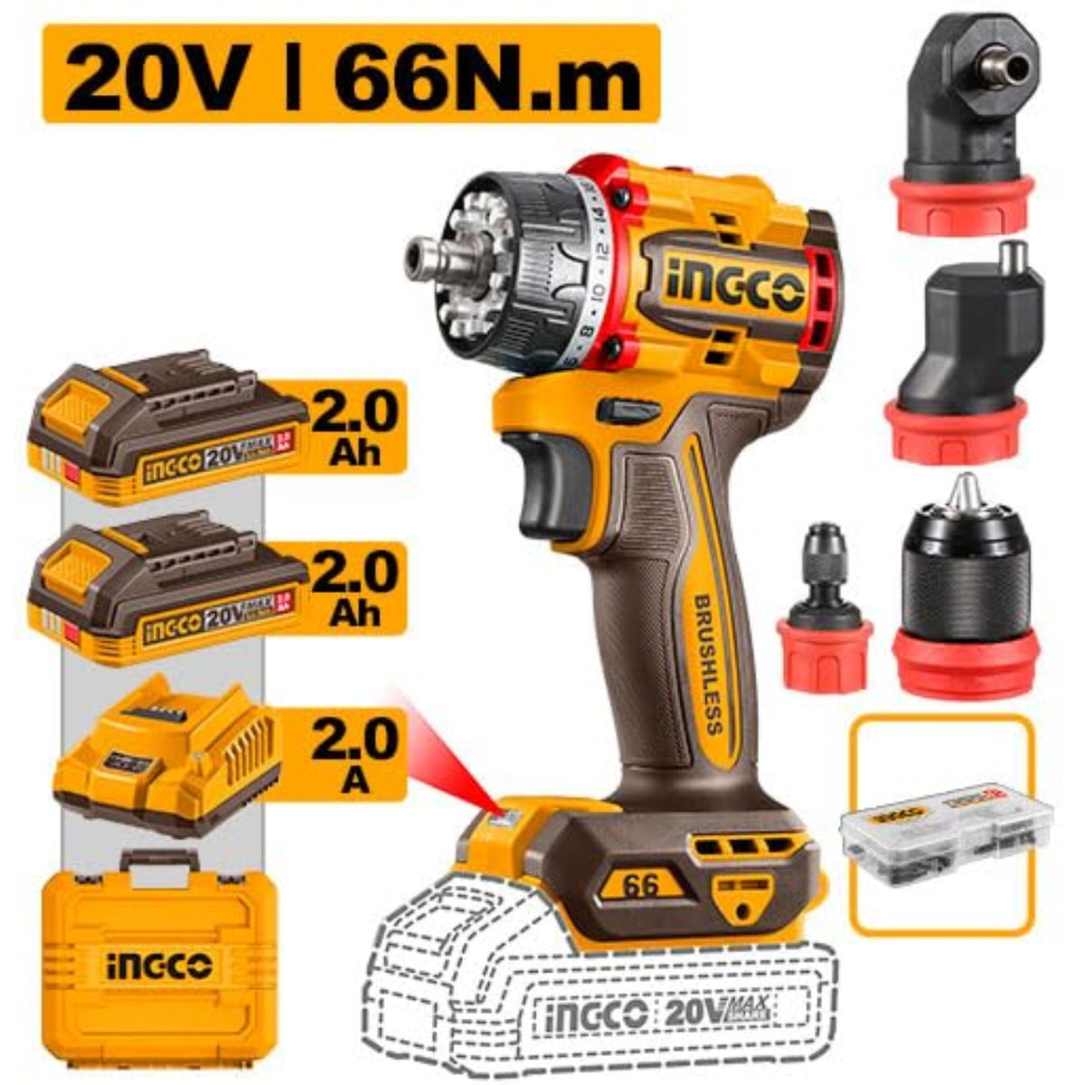 Cordless multi-head drill driver