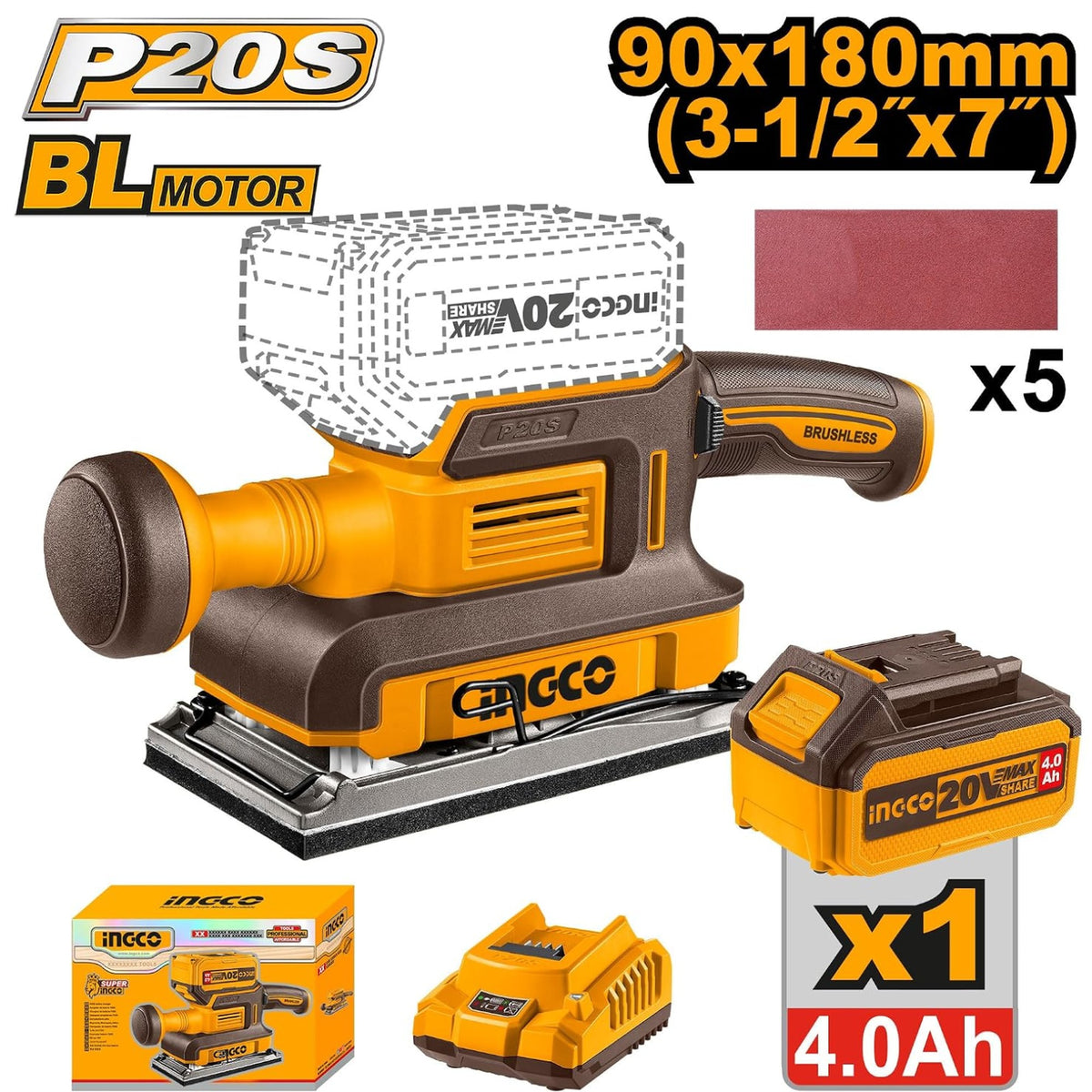 Cordless finishing sander
