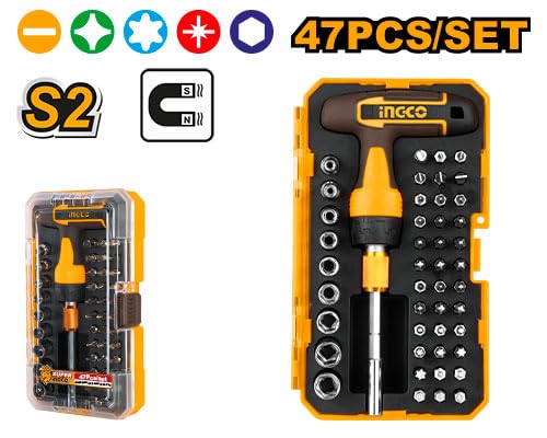 INGCO 47 Pcs T-handle Wrench Screwdriver Set
