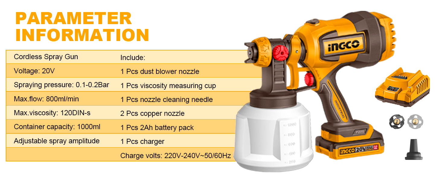 Cordless spray gun