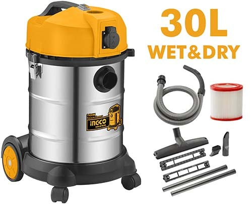 INGCO 1400W 30L Stainless Steel Wet & Dry Vacuum Cleaner – VC14301