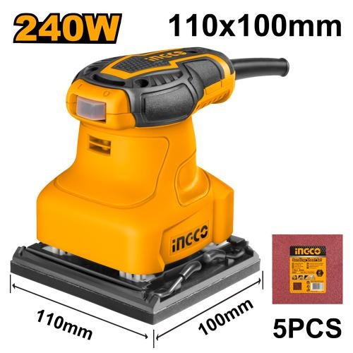 INGCO PS2408 240W Palm Sander – 110 × 100mm Sanding Base