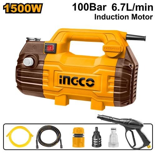 INGCO HPWR15028 1500W High Pressure Washer – 100 Bar with 8m Metal Hose