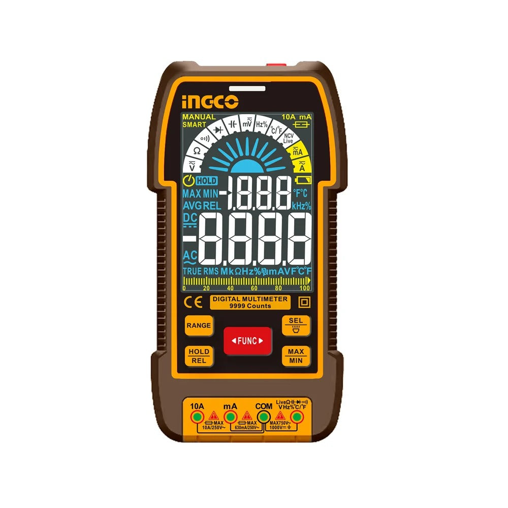 INGCO COS24069 3-Piece Electrical Test Kit – Digital Multimeter, 1200A AC/DC Clamp Meter & Voltage Detector