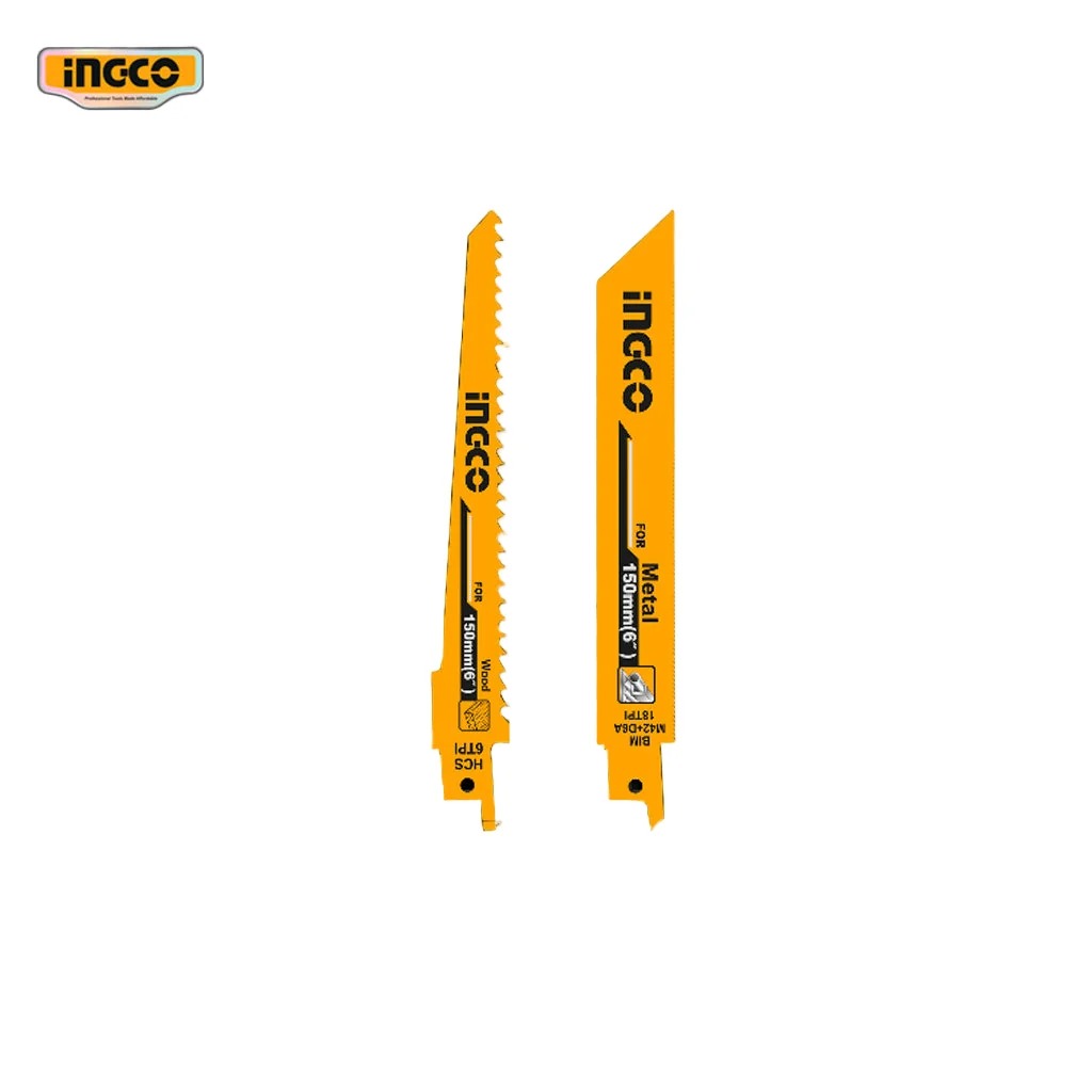 INGCO RSB1002 10-Piece Reciprocating Saw Blade Set – 150mm Wood & Metal Blades