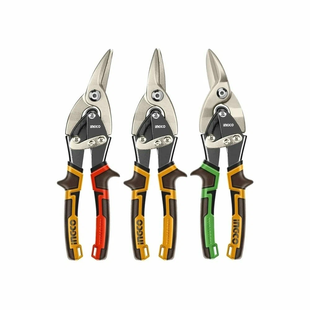 INGCO HTSNK0110 3 Pcs 250mm Aviation Snip Set – Left, Straight & Right Cut