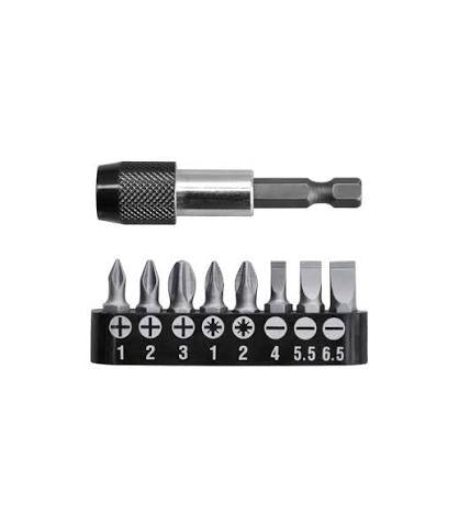INGCO AKSD0071 9 Pcs Screwdriver Bits Set with Magnetic Quick-Release Bit Holder