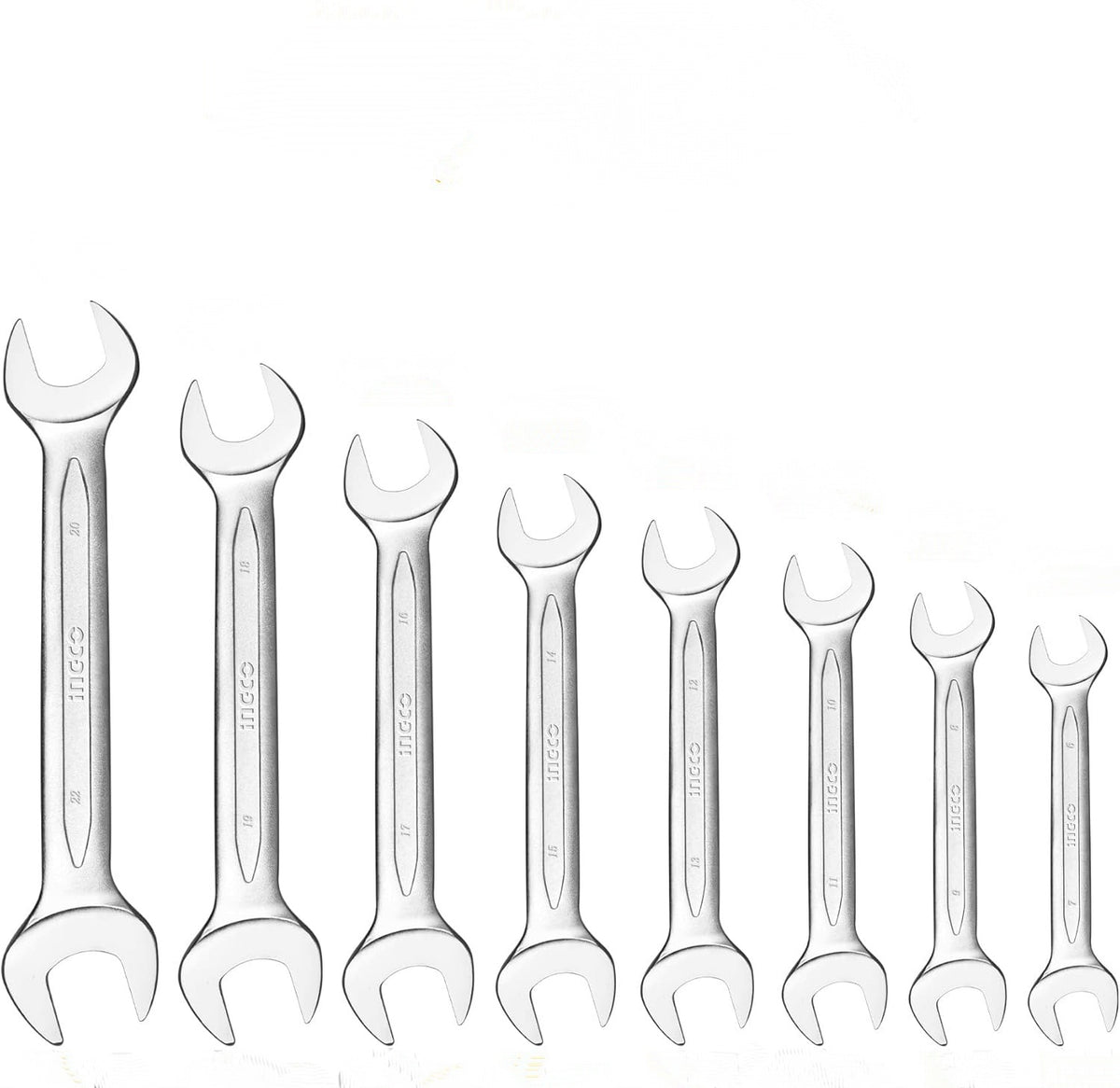 INGCO HKSPA2088 8 Pcs Double Open End Spanner Set – 6-22mm
