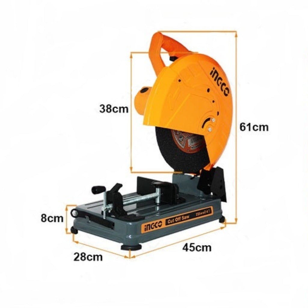 INGCO 2400W 355mm Cut Off Saw – COS243558 | 3900 RPM Metal Cutting Machine