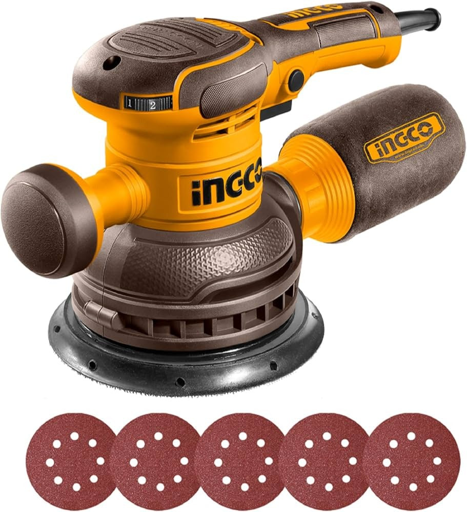 INGCO RS4516 450W Rotary Sander, 150mm Sanding Pad with Variable Speed Control