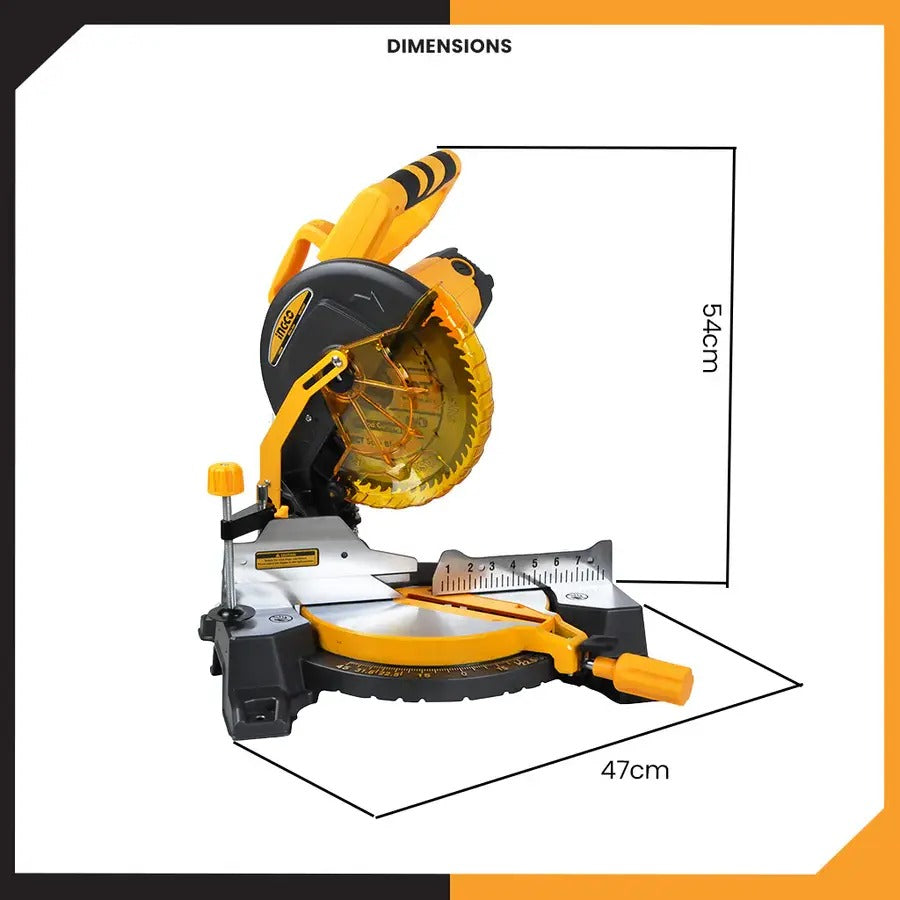 INGCO BMS18007 1800W Mitre Saw – 255mm (10 Inch) Compound Cutting Saw
