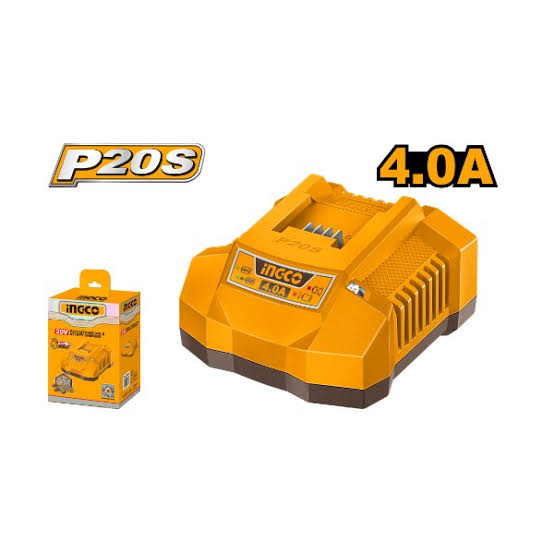 INGCO FCLI20411 20V 4A Fast Intelligent Charger for P20S Lithium-Ion Batteries