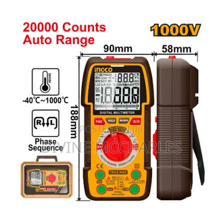 INGCO DM410003 – 1000V True RMS Digital Multimeter