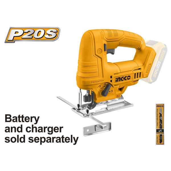 INGCO Cordless Jig Saw, 2400 RPM, With 1 PCS Saw Blade