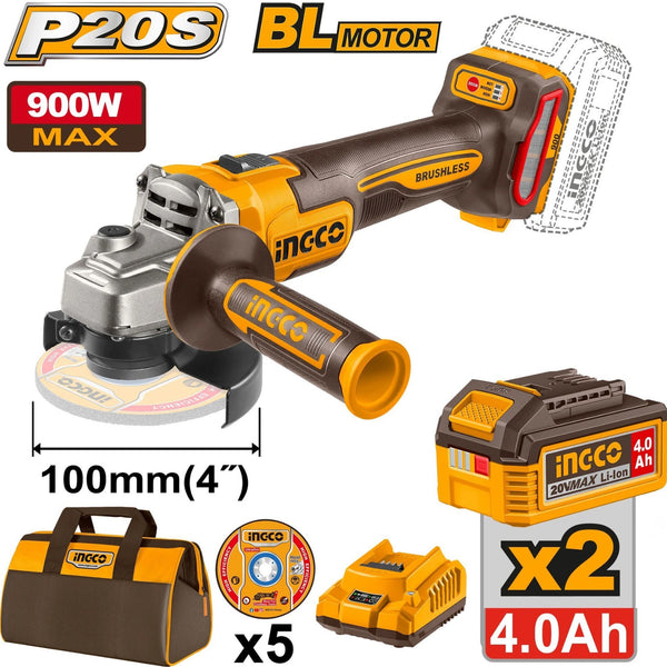 Cordless angle grinder 4.0Ah kit
