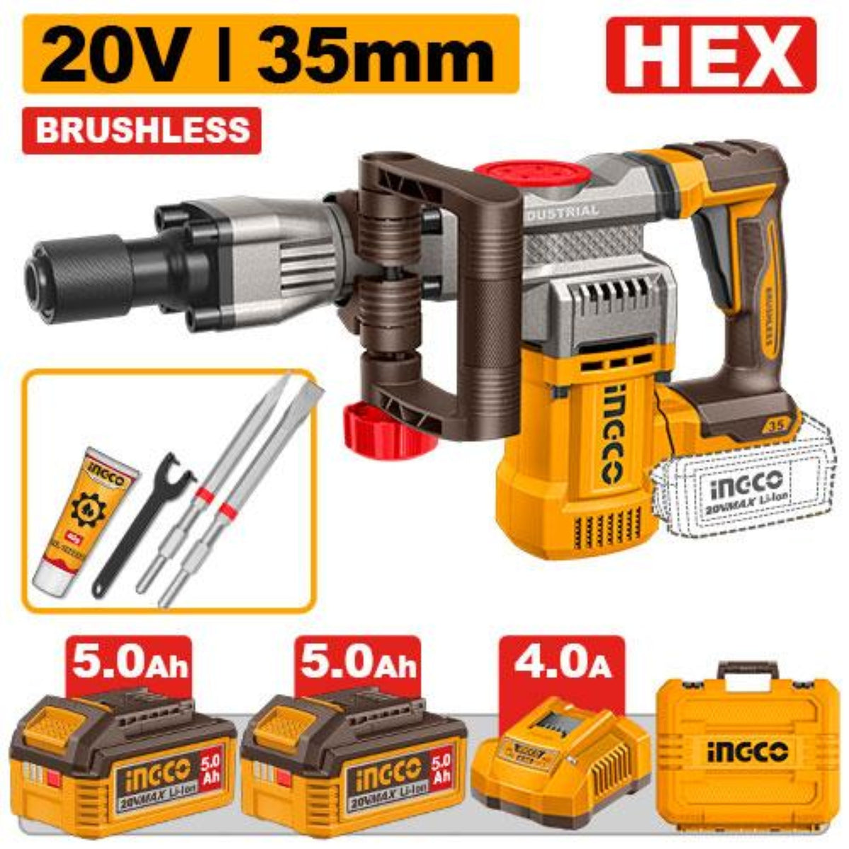 Cordless demolition breaker
