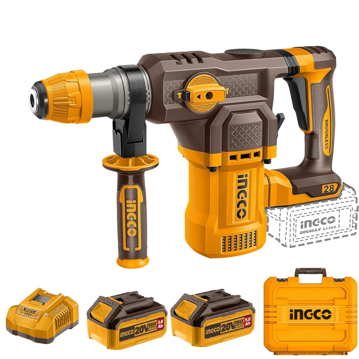 Cordless rotary hammer 28mm