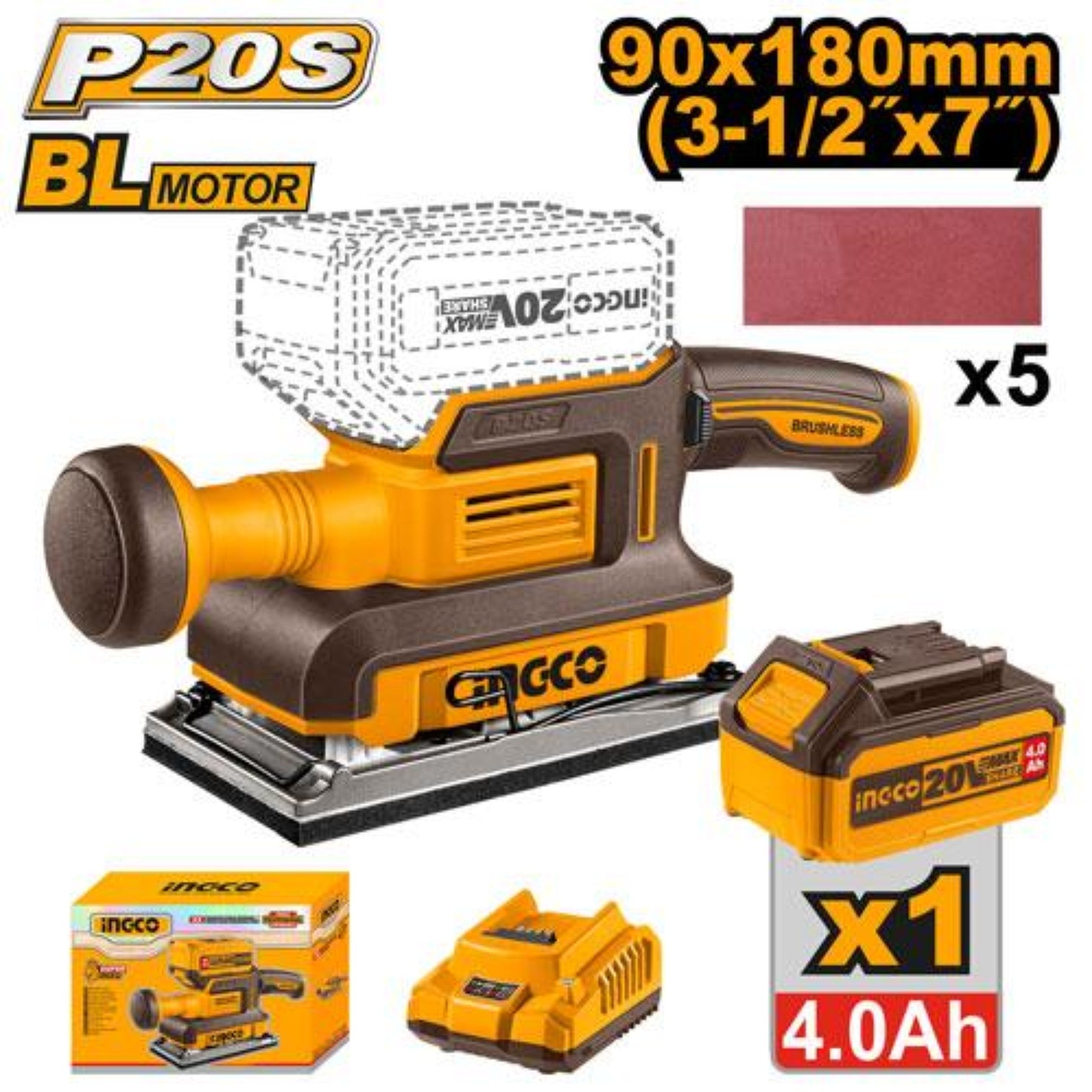 Cordless finishing sander