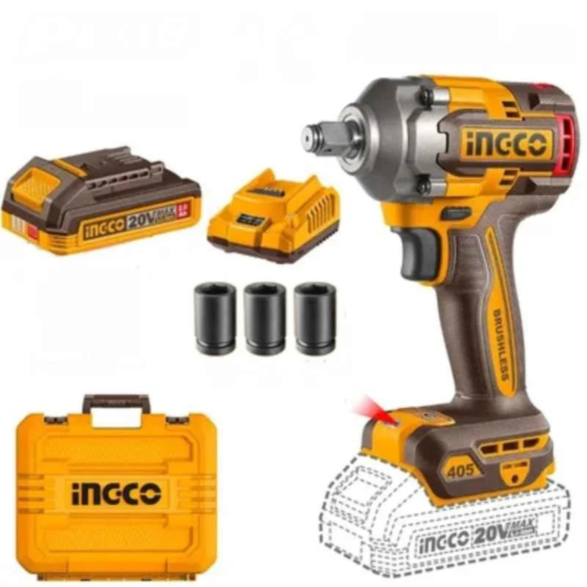 Cordless impact wrench 405Nm