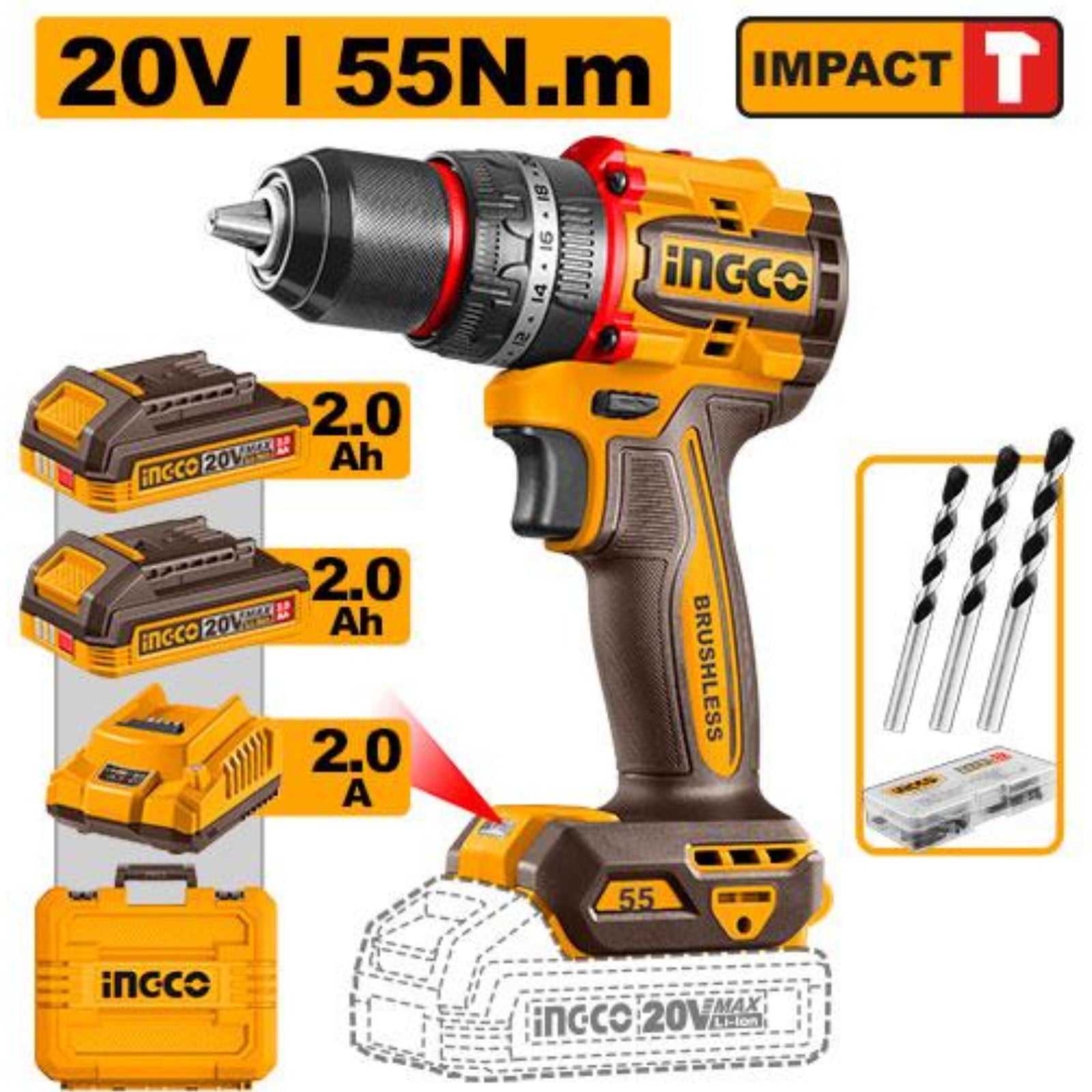 Compact Brushless Cordless Impact Drill