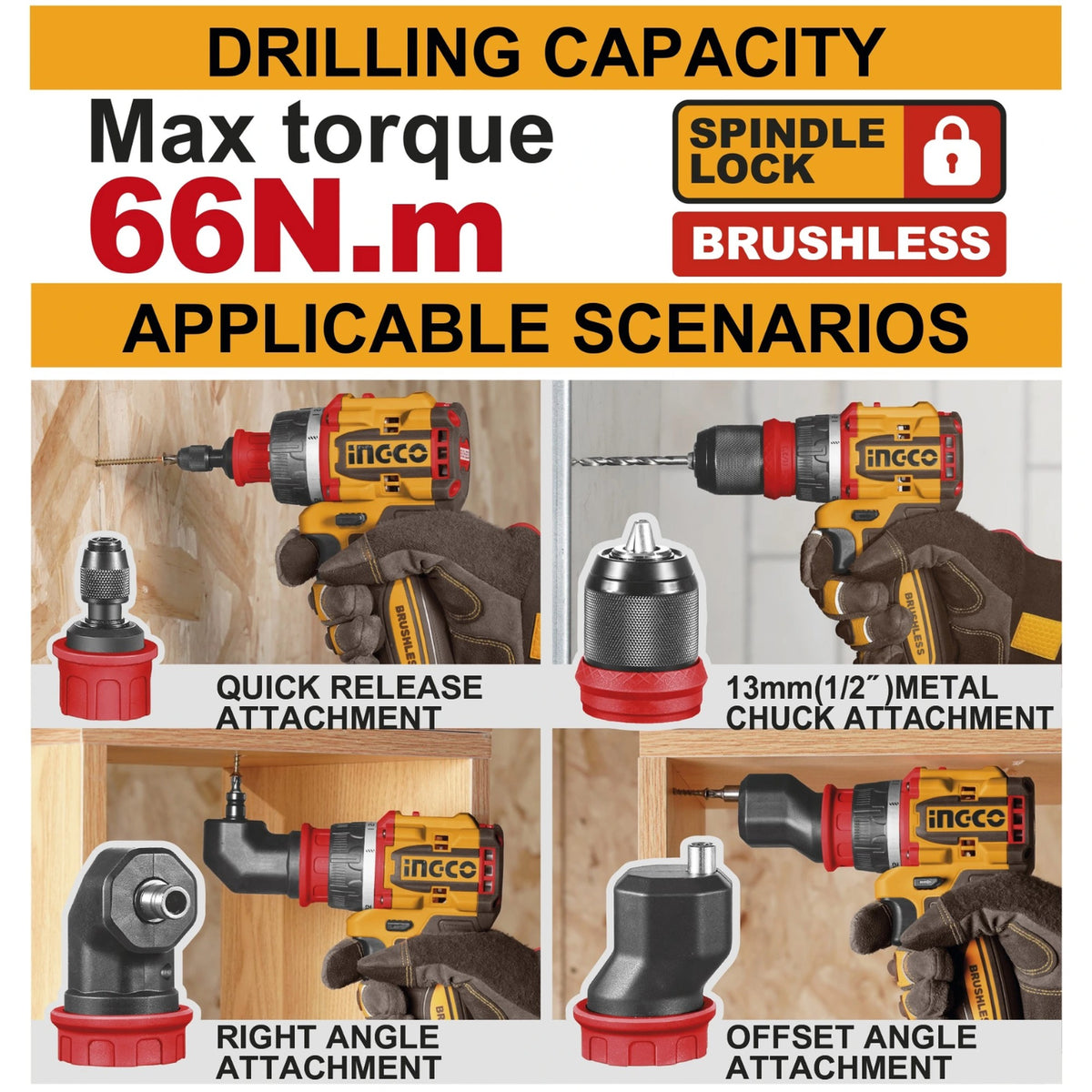 Cordless multi-head drill driver