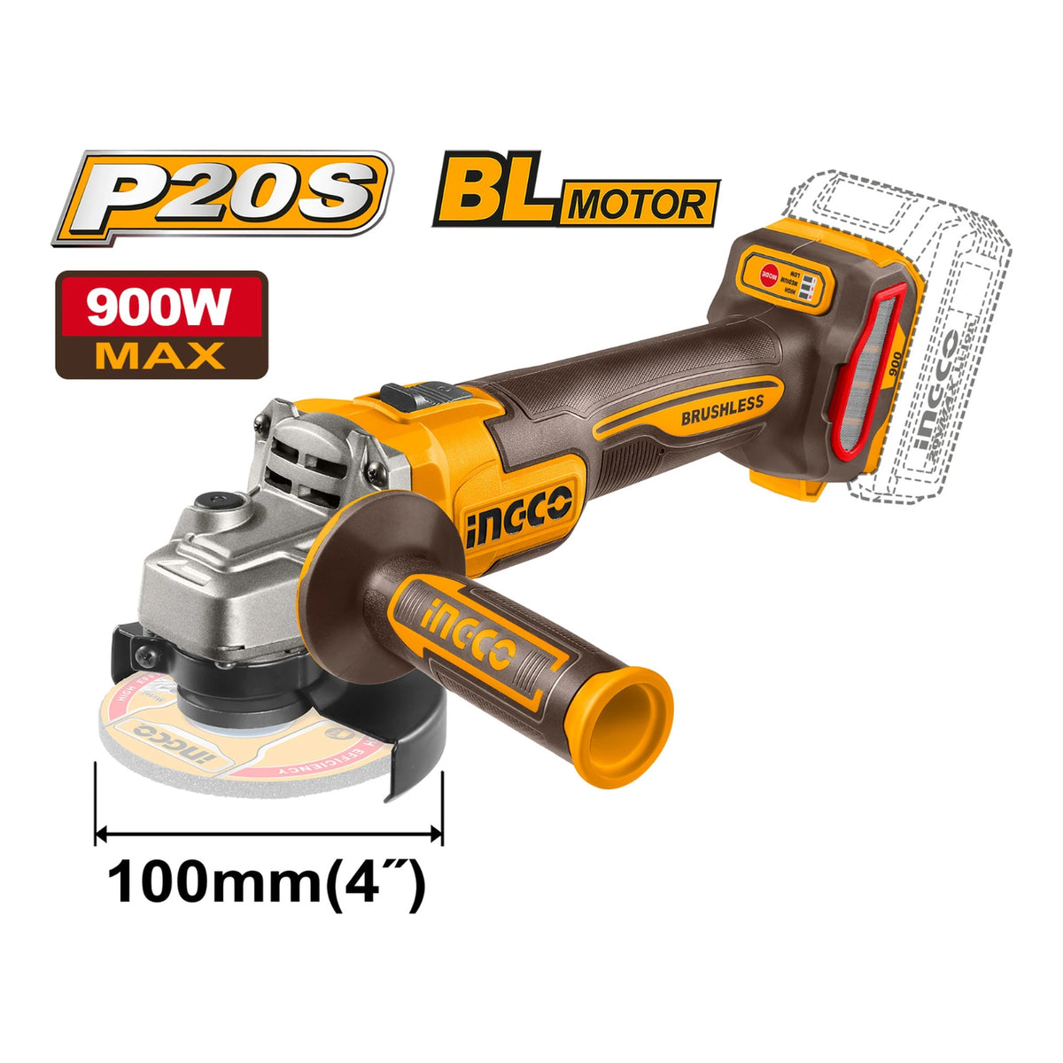 Cordless angle grinder 4.0Ah kit
