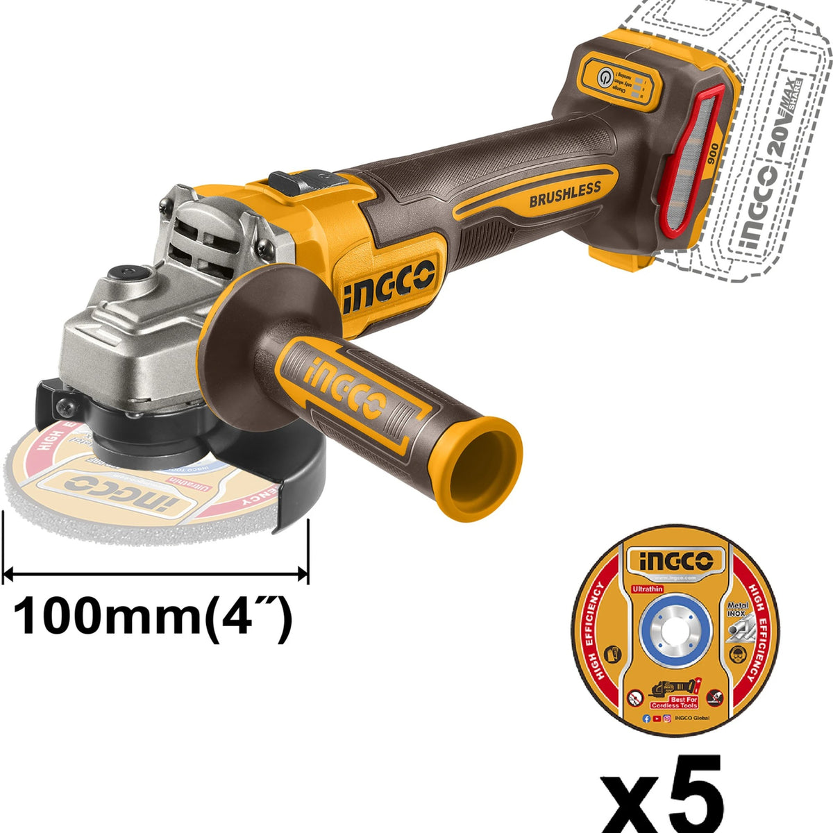Cordless angle grinder