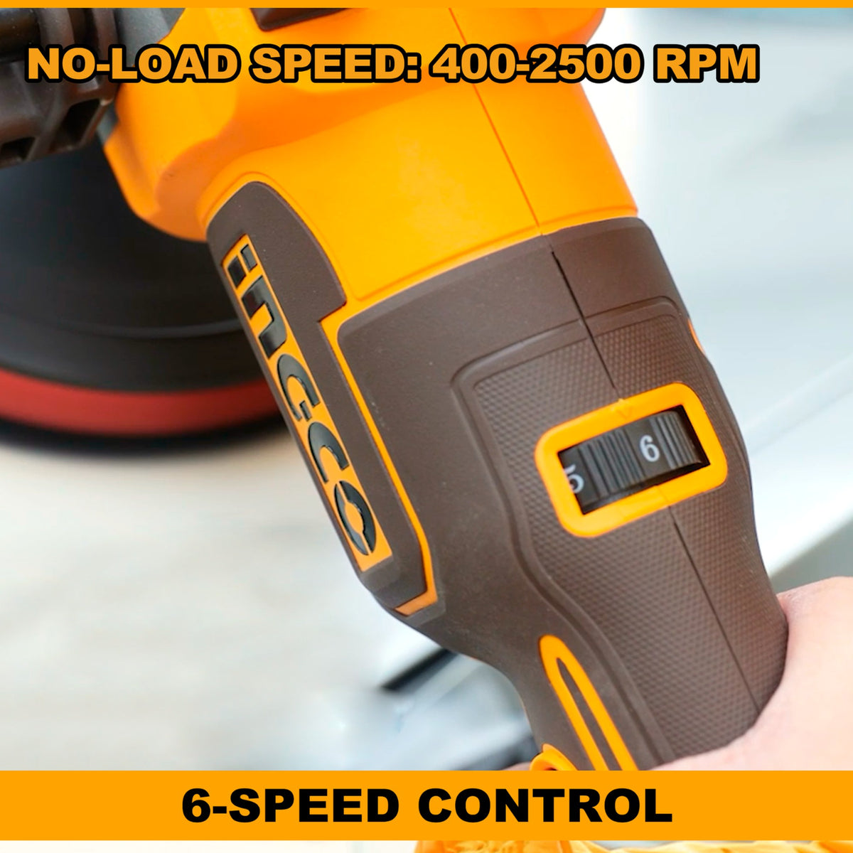INGCO Cordless polisher, M14, Variable Speed, with Battery and Charger