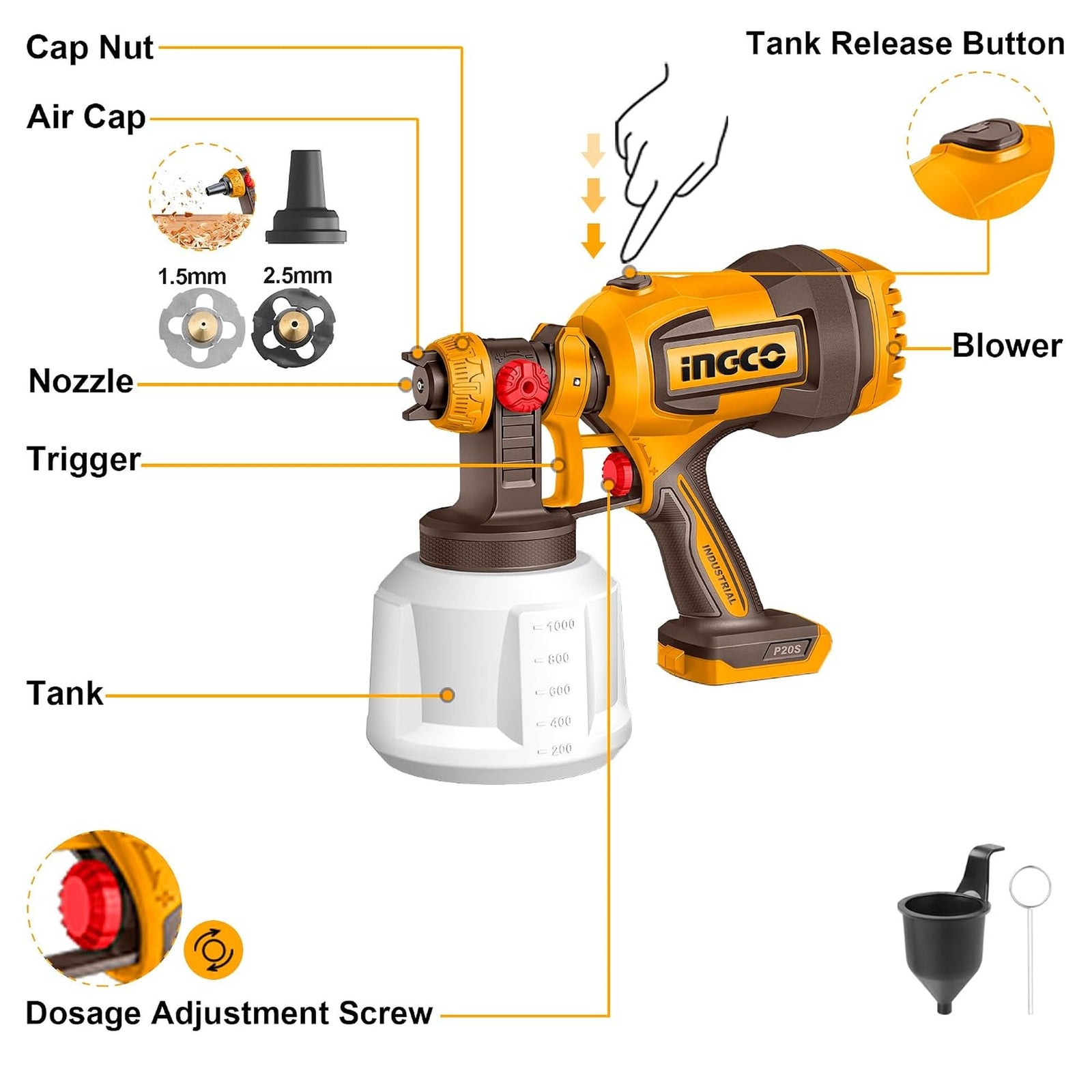 Cordless spray gun