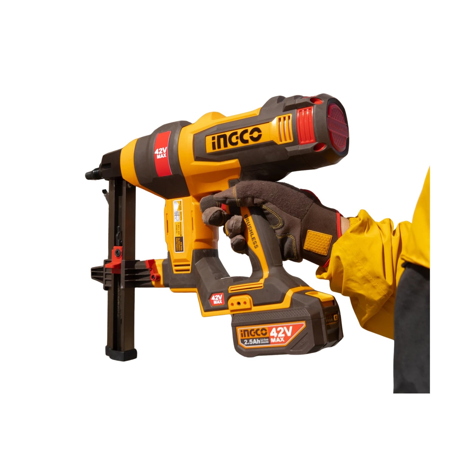 Cordless concrete nailer
