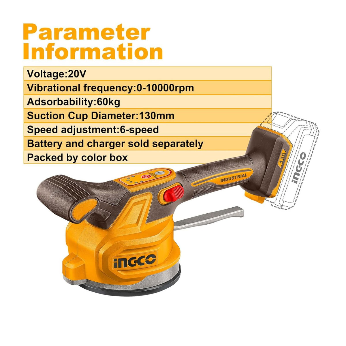 Cordless tile vibration machine