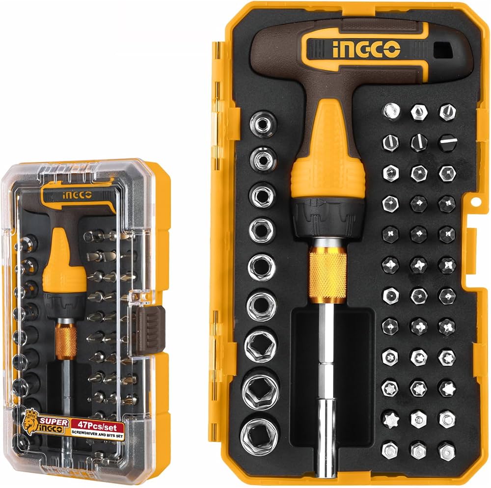 INGCO 47 Pcs T-handle Wrench Screwdriver Set
