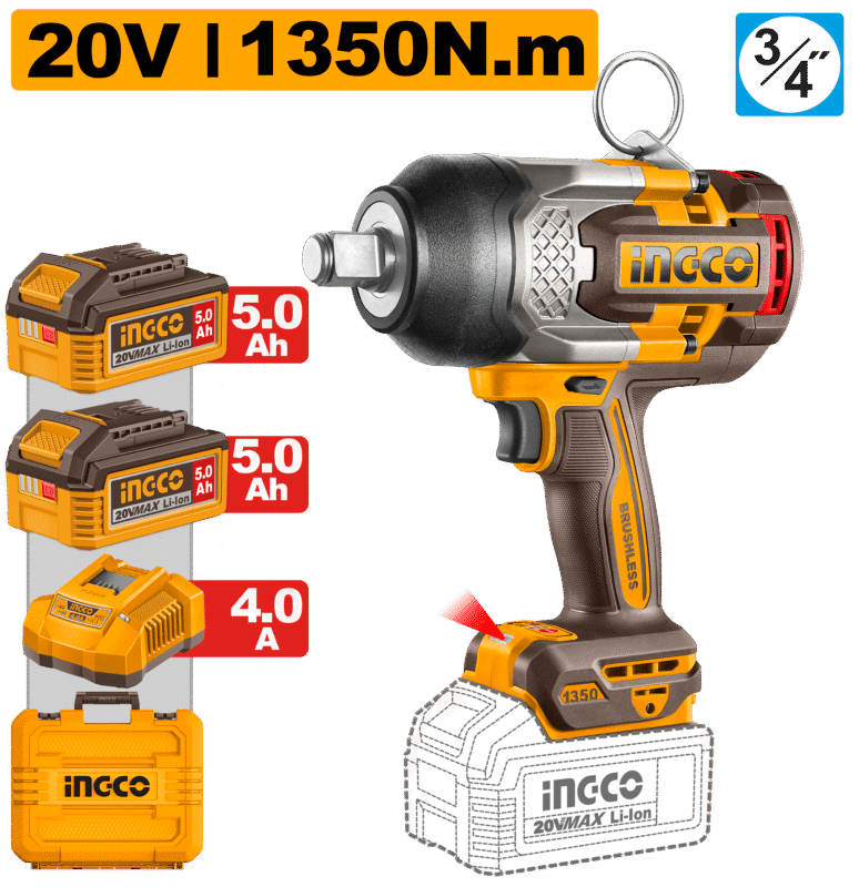 INGCO Impact Wrench – High Torque Cordless/Power Impact Wrench