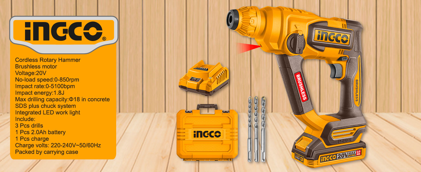Cordless rotary hammer