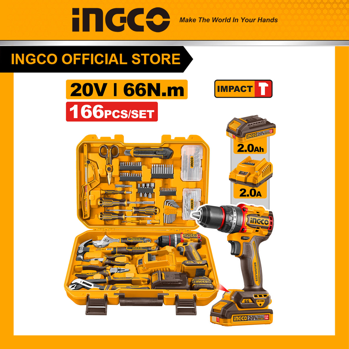 INGCO 166 Pcs Hand Tools Set
