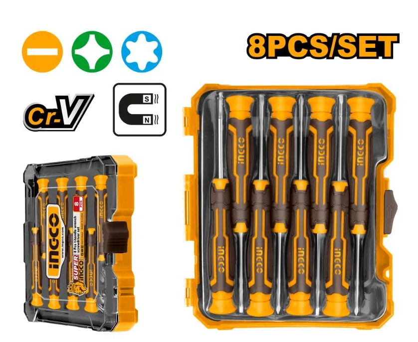 INGCO 8 Pcs Precision Screwdriver Set