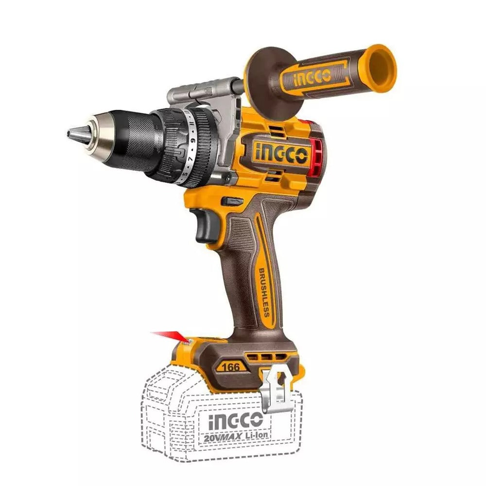 INGCO 20V Brushless Cordless Impact Drill – 166Nm