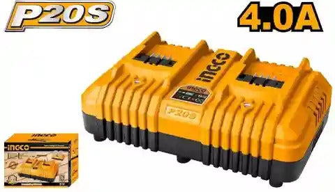 INGCO FCLI2034 20V P20S Dual-Port Fast Intelligent Battery Charger – 4A