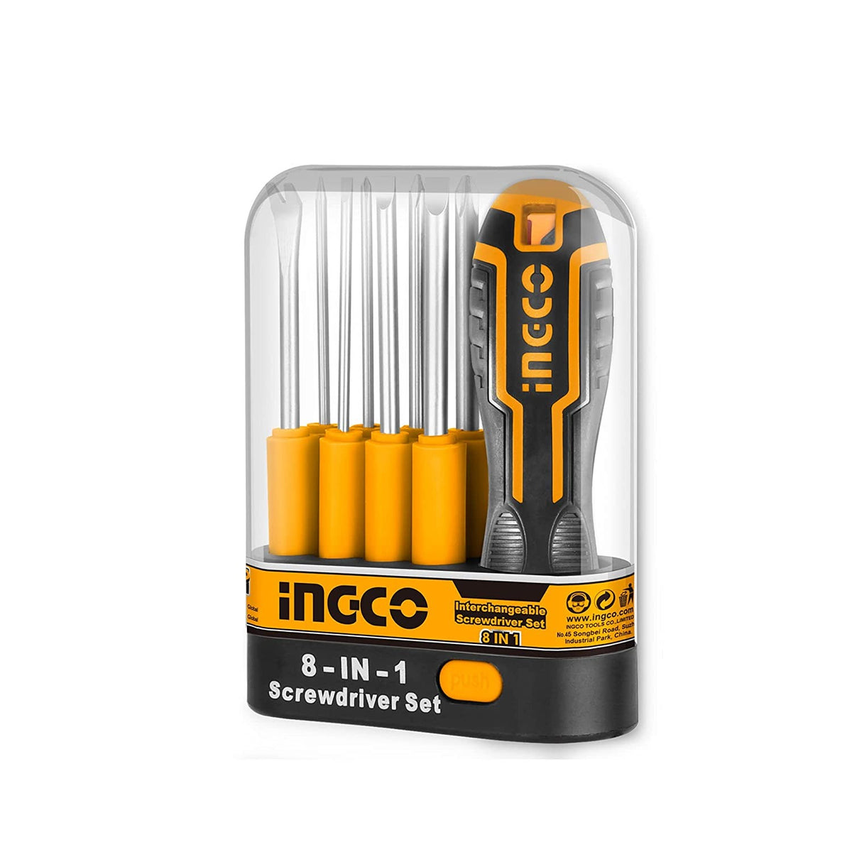 INGCO AKISD0901 9 Pcs Interchangeable Screwdriver Set – CR-V Steel