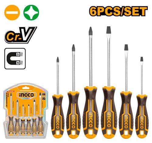 INGCO HKSD0628 6 Pcs CR-V Screwdriver Set