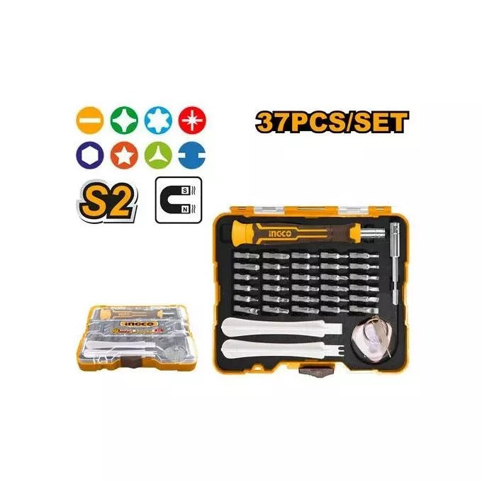 INGCO HKSDB0378 37-Piece Precision Screwdriver Set for Mobile Phone and Electronics Repair