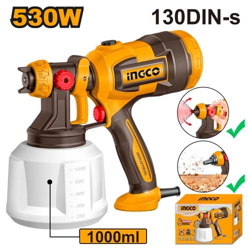 INGCO SPG4506 530W Electric Paint Spray Gun with 1000ml Container
