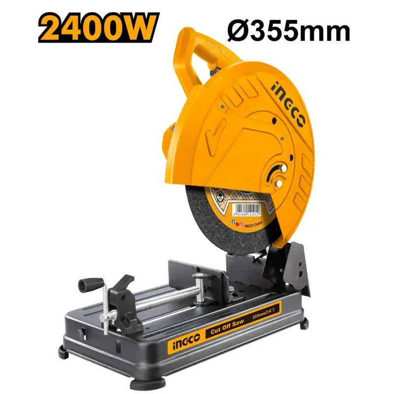 INGCO 2400W 355mm Cut Off Saw – COS243558 | 3900 RPM Metal Cutting Machine