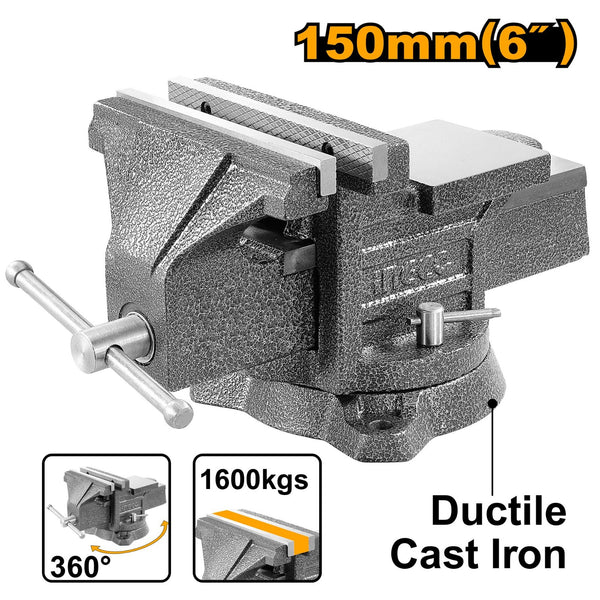 INGCO HBV086 6 Inch Heavy Duty Bench Vice with Anvil