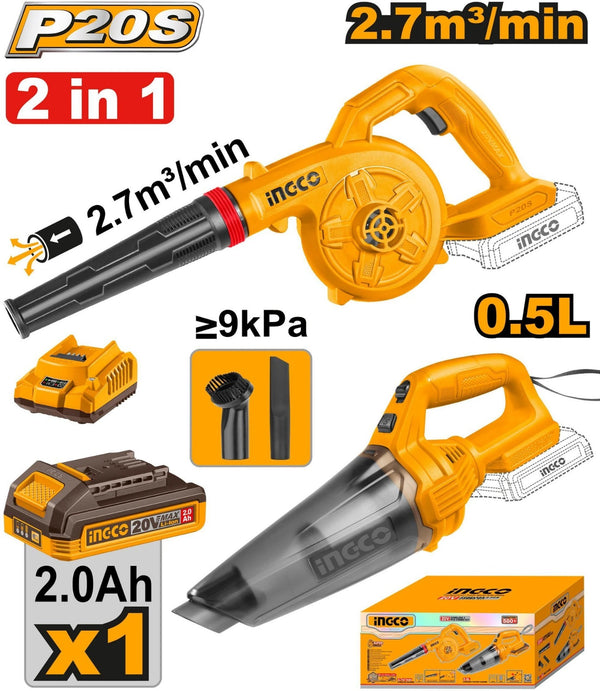 INGCO 2 Pcs Cordless combo kit Blower & Vacuum