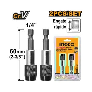 INGCO ABH20601 60mm Screwdriver Bit Holder with Quick Release – 2 Pcs Set