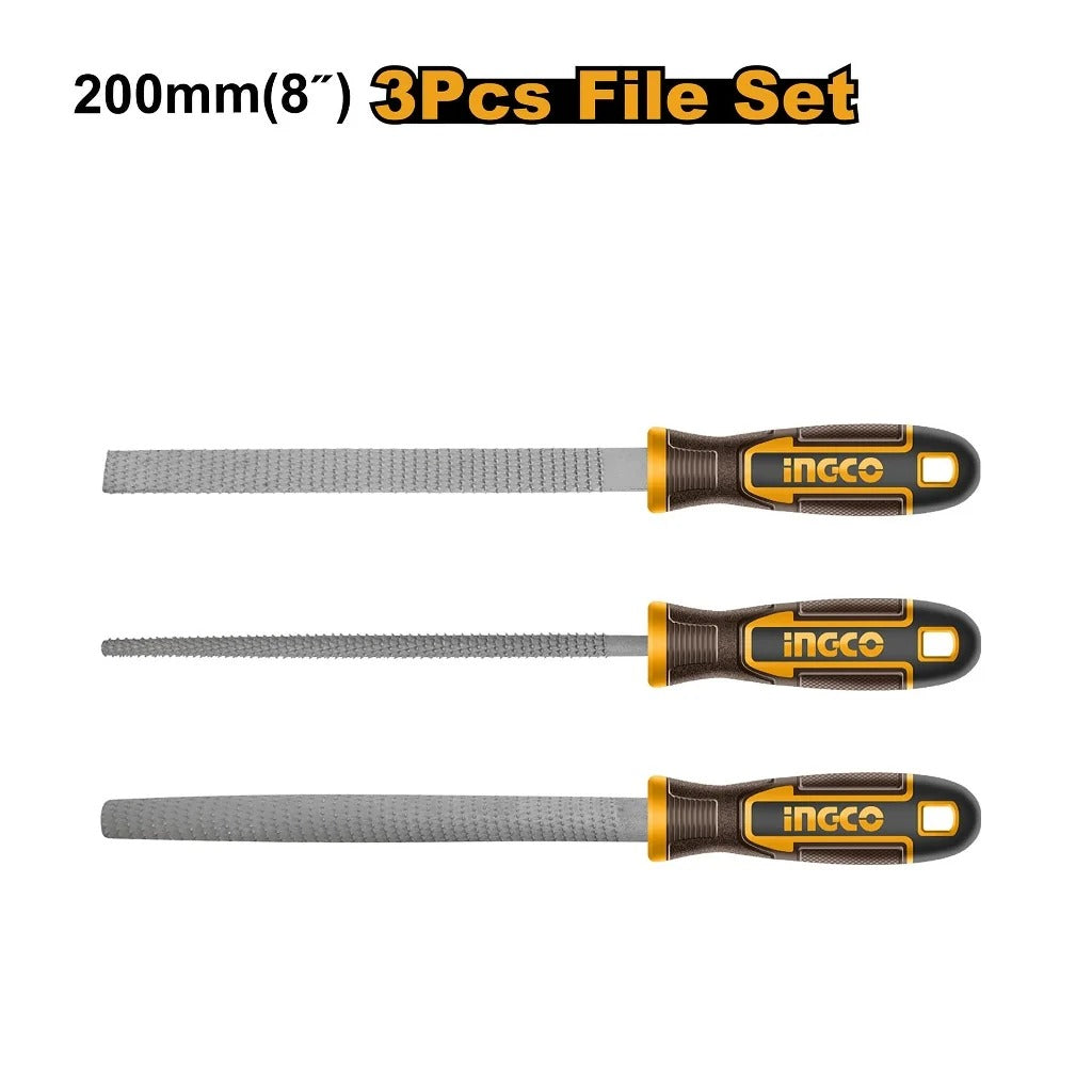 INGCO HKTFW0308 3 Pcs Wood File Set – 200mm (8")