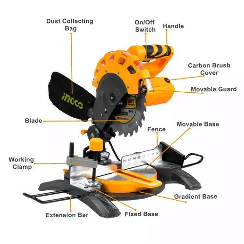 INGCO BMS14007 1400W 210mm Miter Saw