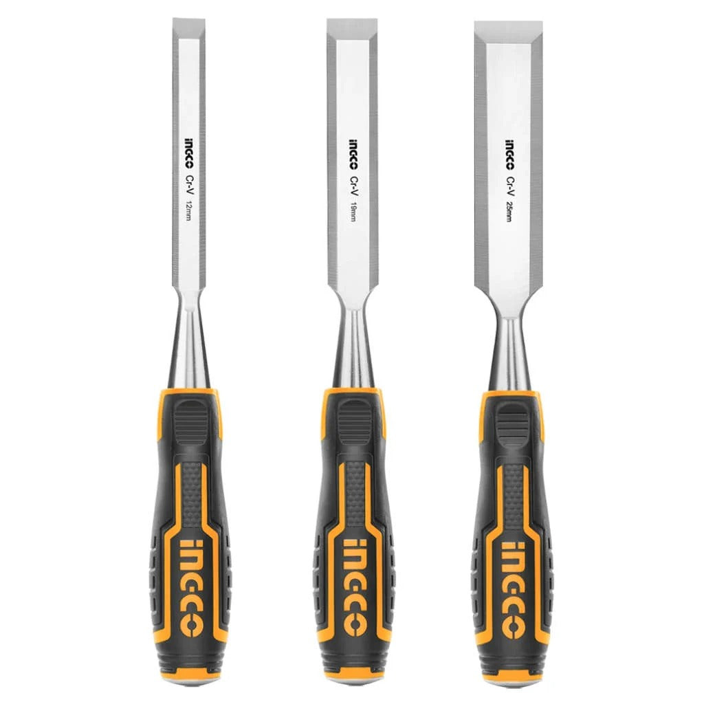 INGCO HKTWCS301 3 Pcs Wood Chisel Set – CR-V Steel, 12mm, 19mm & 25mm